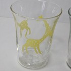Vintage 1950 s Set Of Three Libbey Glasses Camel  Elephant  Giraffe 4oz