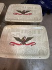 Vintage Mid Century Fiberglass Folding Tv Trays Eagle Retro Set 4 Quaker