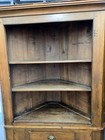 Antique 19th Century Corner Cabinet   Bookshelf     Solid Wood With Drawer   Lower