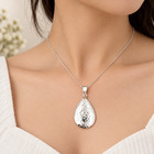 925 Sterling Silver Hammered Teardrop Pendant Handmade Minimalist Gift Women D11