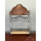 Vintage Western Horse Bit Toilet Paper Holder Tooled Leather Rustic Decor