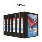 Hitouch Business Services Heavy Duty 2  3-ring View Binders Black 6 pack