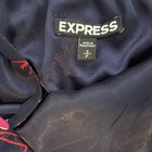 Express Y2k Maxi Dress S Navy Red Butterfly Print Tiered Strappy Vintage