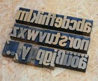 A-z Letterpress Printing Blocks Type Vintage Printer Letter Typography Antique  