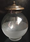 Antique Arc Lamp Shade Glass Globe For Gas Lights 8  Tall W  Vent Cap