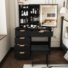 Makeup Vanity Table Set With Led Lighted Mirror  Adjustable Brightness