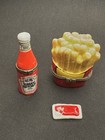 Lot Of 2 Vintage French Fries   Tomato Ketchup Porcelain Hinged Trinket Boxes