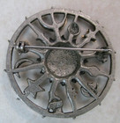 Vtg Jonette Jewelry Signed Jj Pewter Celestial Sun Moon Star Brooch Pin