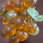 Vintage Lucite Grapes Large 13    Cluster  Yellow Amber Shades On Driftwood Mcm