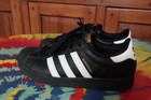 Adidas Superstar Youth 3 Black White Leather Low Sneakers Shoes Athletic