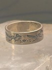 Vintag Roadrunner Ring Cactus Road Runner Band Southwest Size 6 Sterling Silver
