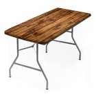 Rectangle Fitted 4ft - 24 X 48 Inch Rectangle Tight Fit Brown Wood Grain