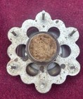 Antique Rotating Thread Spool Holder Pin Cushion Sewing
