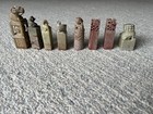 Vintage Chinese Carved Shoushan Chop Stamp Seal Set Of 8 Animals