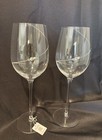 Swarovski Crystal Wine Glasses Etched With Clear Crystal Stones New W tag