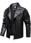  Men   s Faux Leather Jacket Cool Motorcycle Lapel Biker Jackets Zip Medium Black