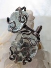 Vintage Solid Sterling Silver Crackle Glass Cufflinks Cuff Links 23 Grams