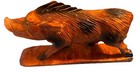Vintage Wooden Pig Hand Carved Figurine Boar Hog Sow Swine  With Beautiful Eyes 
