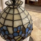 Vintage Tiffany -style Stained Glass Corded Electric Table Lamp 12  Tall