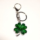 Clover Shamrock 4 Leaf Clover Green Key Chain Bag Charm Clip St Patrick s Day