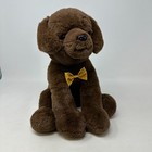 Fao Schwarz Chocolate Lab Plush Stuffed Animal Dog Puppy Bow Tie Gold Soft