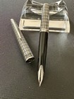Vintage 1978 Pilot Elite Fountain Pen Black Steel Grid 18k Nib Ef H978 Excellent