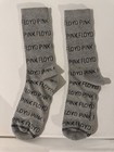 Men s Pink Floyd Text Crew Socks Gray black Mid Calf One Size 1 Pair