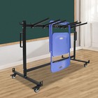 Folding Chair Rack Dolly Cart W lock Caster Max 42 Foldingtables 12 Hanging Rods