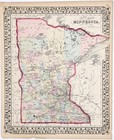 1875 Minnesota  Map Original   13 5x11 5  Mitchell Atlas - St Paul - Minneapolis