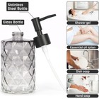 12 Oz Glass Soap Dispenser Set - 2 Pack Refillable Hand Soap Dish Soap Dispenser