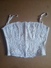 Women White Lace Floral Embroidery Adjustable Straps Pouch 42 Band 70