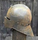 Medieval Knight Sallet Helmet Steel Helmet Functional Old Rust Antique