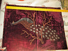 Vintage Peacock Painted On Velvet Panel 25  By 19 