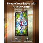 Stained Glass Window Panel  17 X 29 In  Hanging Transom With Chain