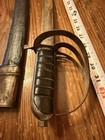 Vintage Made In India 30    Etched Sword With Sheathe