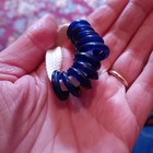 Antique African Trade Beads Dogon Tribe Dutch Donuts Cobalt Blue Very Old X10