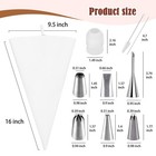 9-piece Reusable Piping Bags And Tips Set- Cotton Baking Large Size  White 