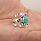 Turquoise Ring 925 Sterling Silver Band Statement Ring Handmade Rin All Size