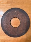 Gamewell Fire Alarm Telegraph Antique Brass Gong Fire Bell W key   Wood Base