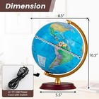 8 Inch Illuminated World Globe Night Light Up Globe Lamp Wooden Stand And Hd Map