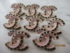 Chanel 8 Gold Tone   Cc Logo  Black Pink    22mmx18mm Buttons This Is For 8