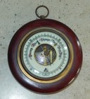 Vintage Antique Pic Germany 5  Round Wood Wall Hanging Barometer Porcelain Face