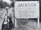 1940 s Motorcycle Cop Speed Limit Harley Davidson Jackson Tn Original Photo  p-a