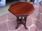 Beautiful Antique 1800s 0rnate Hand Carved Solid Walnut Side Table Display Stand