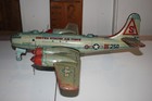 Japan Friction Tin Litho Toy Airplane Yonezawa United States Air Force 19 Inches
