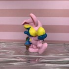 Vintage 1982 Smurfette Pink Easter Bunny Suit Smurf Easter Eggs Basket Schleich