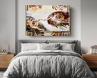 The Creation Of Adam     Michelangelo Reproduction Canvas Print Wall Art