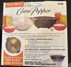 West Bend Stir Crazy 6 Quart Popcorn Maker Corn Popper 82306 Incl Box   Manual