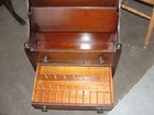 Ferguson Bros Antique Wood Sewing Cabinet Hoboken Nj No 5102 Cast Iron Casters 