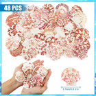 48 Pcs Natural Scallop Shells In White And Pink For Crafts And Decor